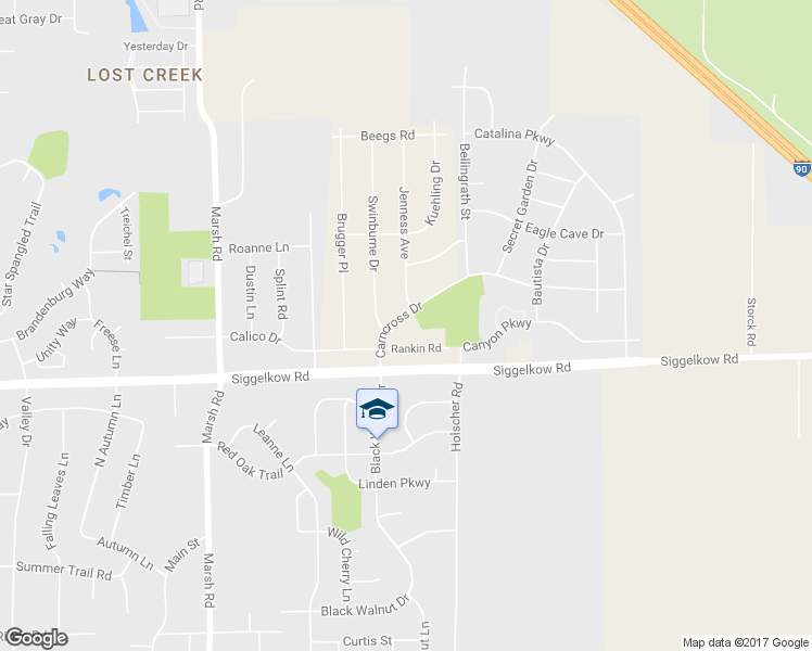 map of restaurants, bars, coffee shops, grocery stores, and more near 3587 Carncross Drive in McFarland
