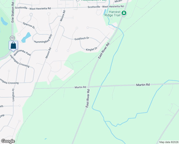 map of restaurants, bars, coffee shops, grocery stores, and more near 5870 East River Road in West Henrietta