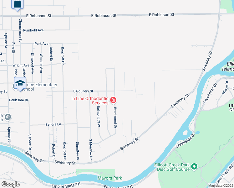 map of restaurants, bars, coffee shops, grocery stores, and more near 239 Brentwood Drive in North Tonawanda