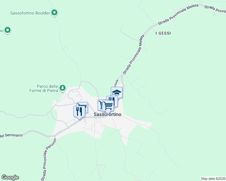 map of restaurants, bars, coffee shops, grocery stores, and more near 18 Via San Michele in Sassofortino