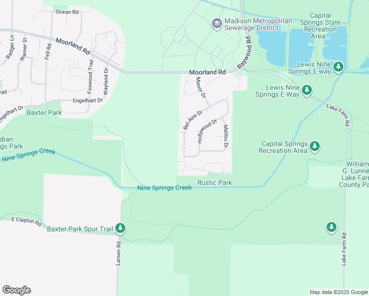 map of restaurants, bars, coffee shops, grocery stores, and more near 80 Bel-Aire Drive in Madison