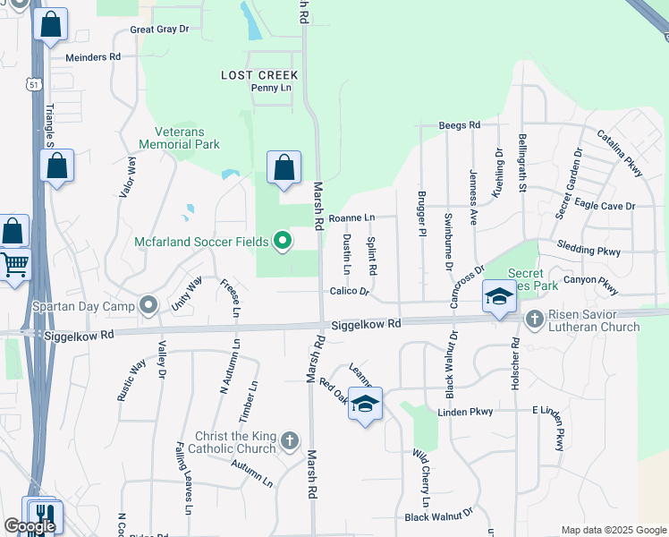 map of restaurants, bars, coffee shops, grocery stores, and more near in McFarland