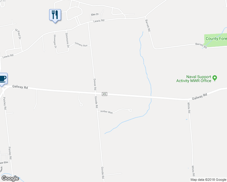 map of restaurants, bars, coffee shops, grocery stores, and more near 3497 Galway Road in Ballston Spa