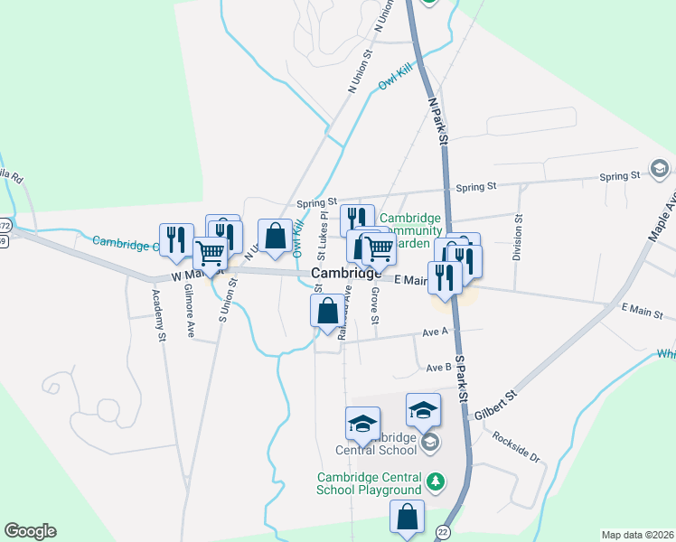 map of restaurants, bars, coffee shops, grocery stores, and more near in Cambridge