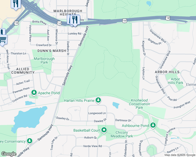 map of restaurants, bars, coffee shops, grocery stores, and more near Cannonball Path in Fitchburg