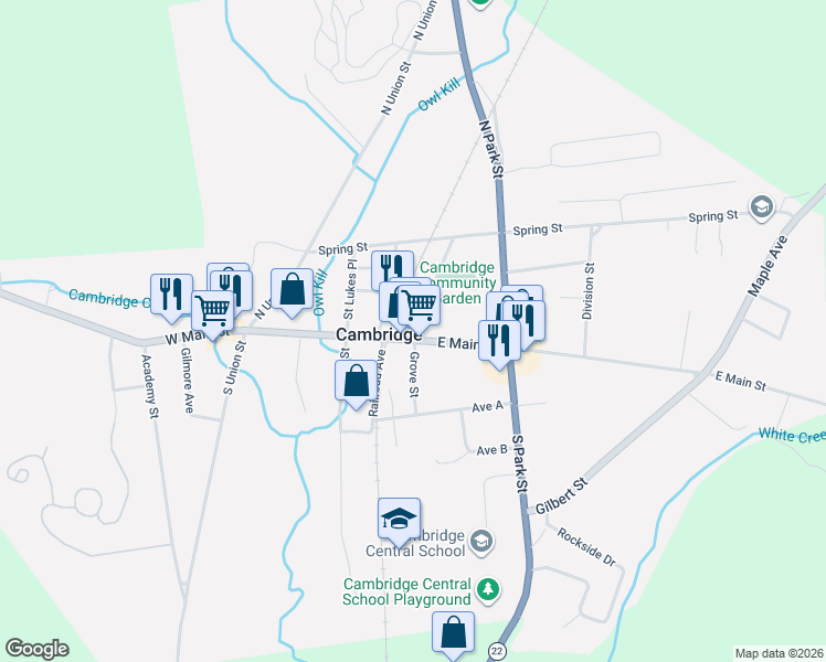 map of restaurants, bars, coffee shops, grocery stores, and more near 4 Grove Street in Cambridge