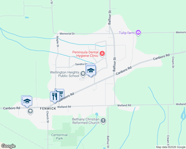 map of restaurants, bars, coffee shops, grocery stores, and more near 12 Cherry Ridge Boulevard in Pelham