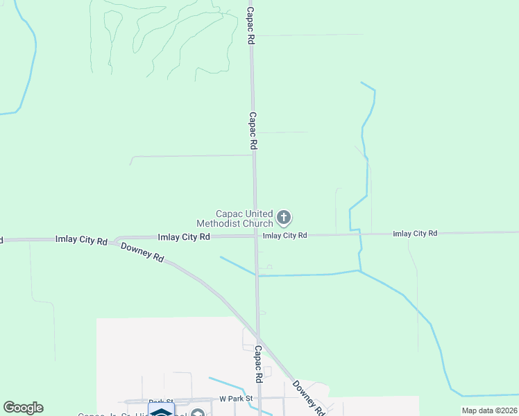 map of restaurants, bars, coffee shops, grocery stores, and more near 4577 Capac Road in Capac