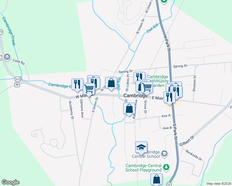 map of restaurants, bars, coffee shops, grocery stores, and more near 16 North Union Street in Cambridge