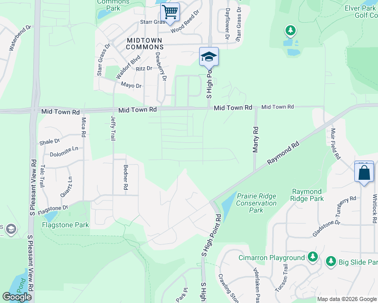 map of restaurants, bars, coffee shops, grocery stores, and more near 7717 Stones Throw Drive in Madison