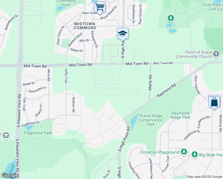 map of restaurants, bars, coffee shops, grocery stores, and more near 7717 Stones Throw Drive in Madison