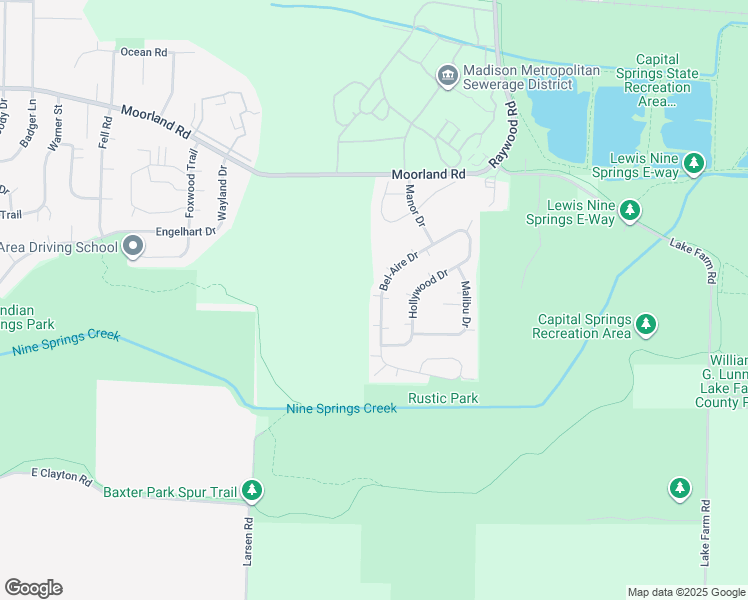 map of restaurants, bars, coffee shops, grocery stores, and more near 66 Bel-Aire Drive in Madison