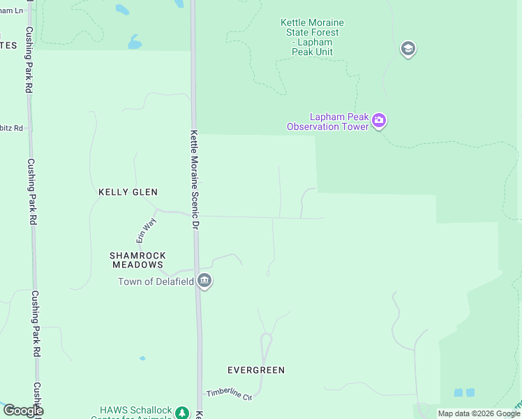 map of restaurants, bars, coffee shops, grocery stores, and more near S4W32796 Government Hill Road in Delafield