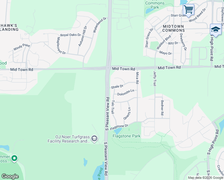 map of restaurants, bars, coffee shops, grocery stores, and more near 8414 Dolomite Lane in Madison