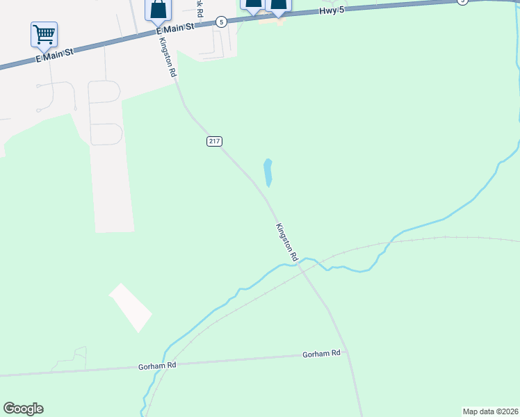 map of restaurants, bars, coffee shops, grocery stores, and more near 5329 Kingston Road in Elbridge