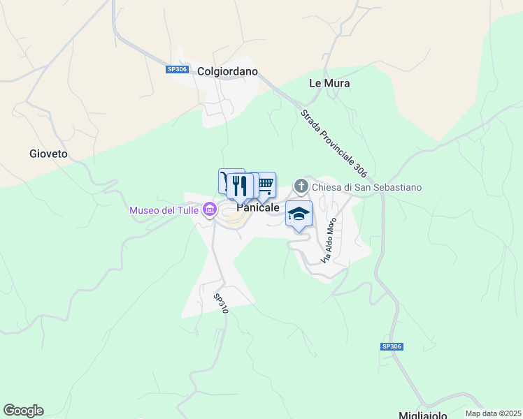 map of restaurants, bars, coffee shops, grocery stores, and more near 4 Via della Repubblica in Panicale