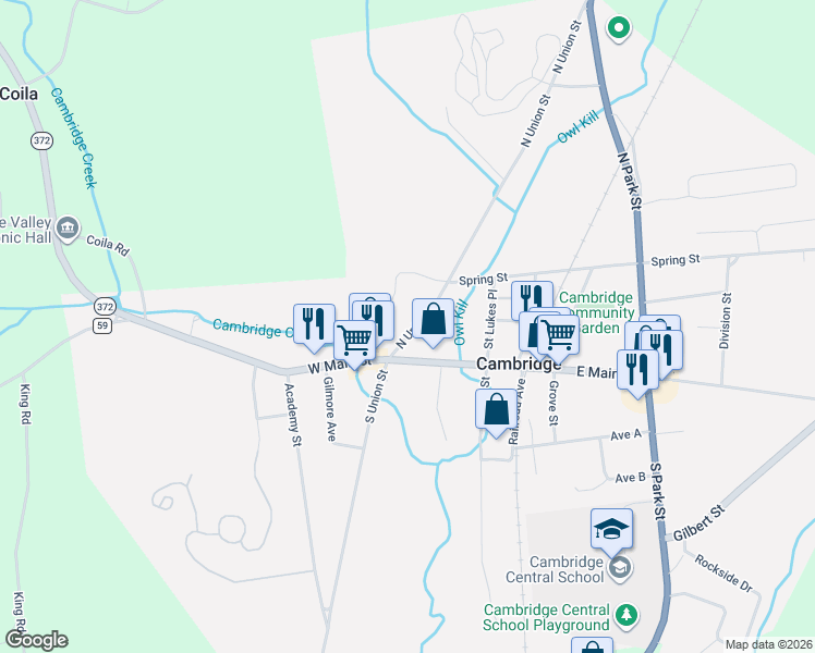 map of restaurants, bars, coffee shops, grocery stores, and more near 5 North Union Street in Cambridge