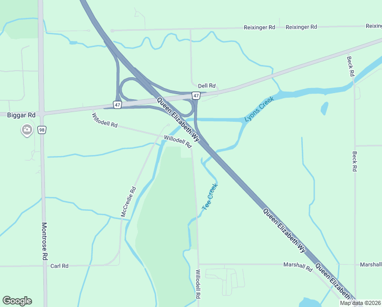 map of restaurants, bars, coffee shops, grocery stores, and more near 10207 Willodell Road in Niagara Falls
