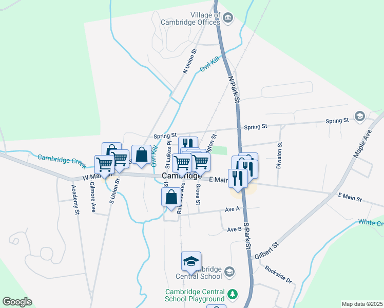 map of restaurants, bars, coffee shops, grocery stores, and more near 10 Broad Street in Cambridge