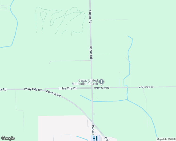 map of restaurants, bars, coffee shops, grocery stores, and more near 4577 Capac Road in Capac