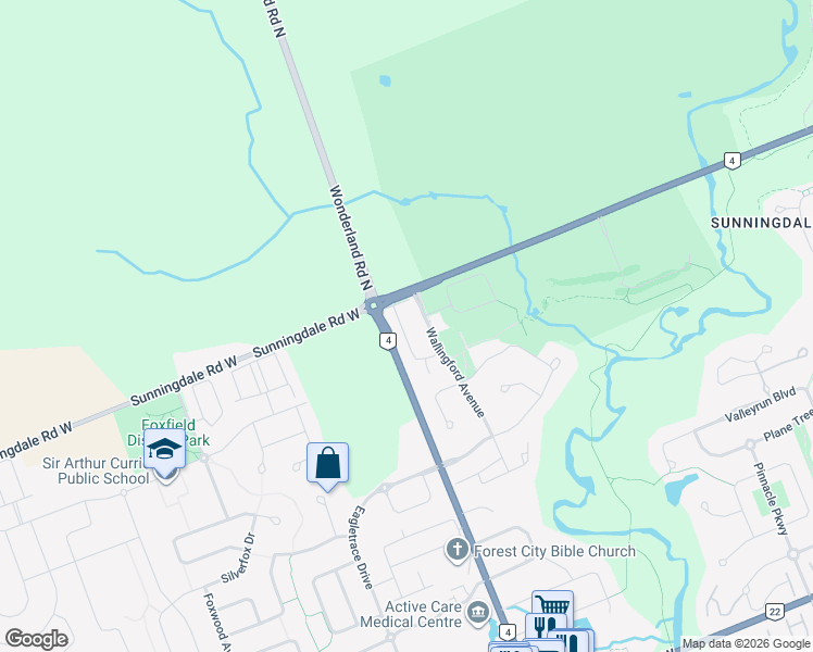 map of restaurants, bars, coffee shops, grocery stores, and more near 2081 Wallingford Avenue in London