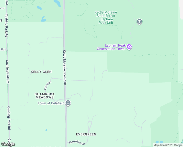 map of restaurants, bars, coffee shops, grocery stores, and more near S4W32796 Government Hill Road in Delafield