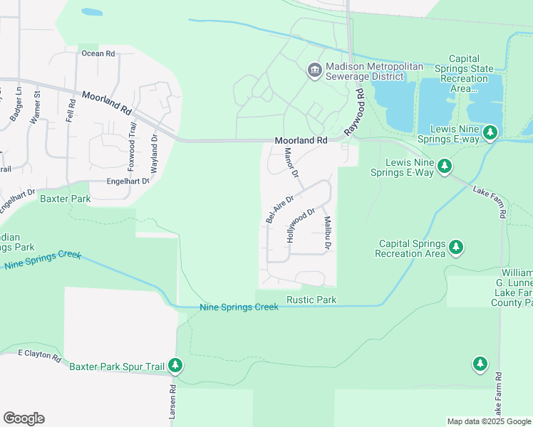 map of restaurants, bars, coffee shops, grocery stores, and more near 66 Bel-Aire Drive in Madison