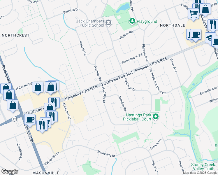 map of restaurants, bars, coffee shops, grocery stores, and more near 7 Camden Road in London