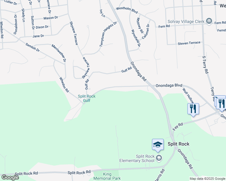 map of restaurants, bars, coffee shops, grocery stores, and more near 4071 Onondaga Boulevard in Camillus