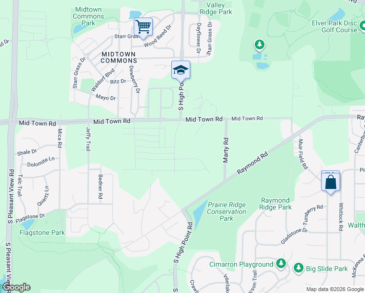 map of restaurants, bars, coffee shops, grocery stores, and more near 6804 Midtown Rd in Madison