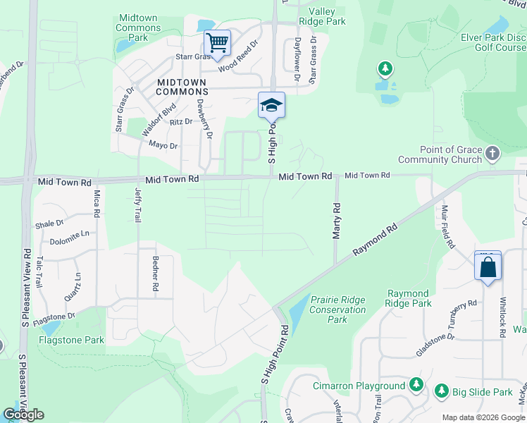 map of restaurants, bars, coffee shops, grocery stores, and more near 6804 Midtown Rd in Madison