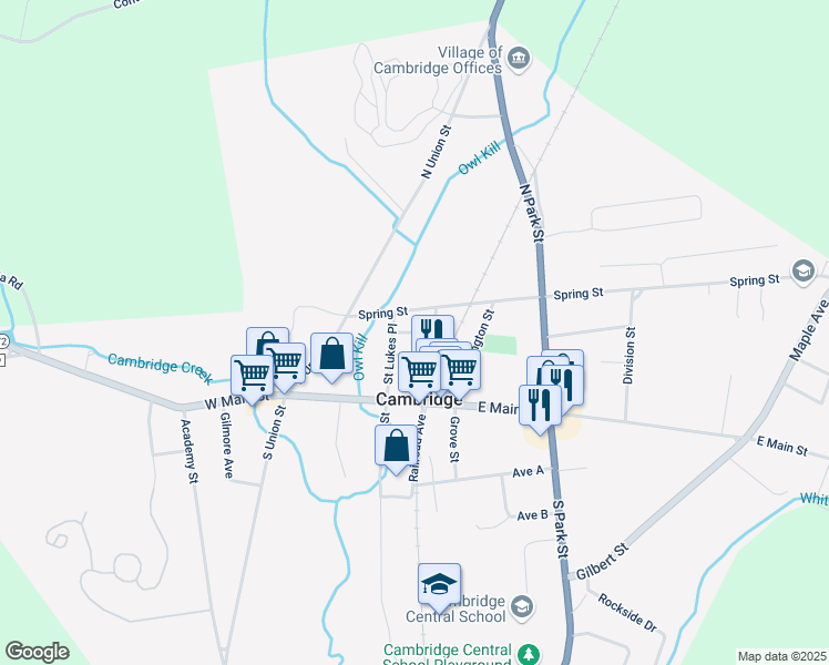 map of restaurants, bars, coffee shops, grocery stores, and more near 10 Spring Street in Cambridge