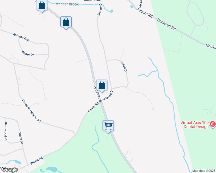 map of restaurants, bars, coffee shops, grocery stores, and more near 16 Joanne Drive in Hooksett