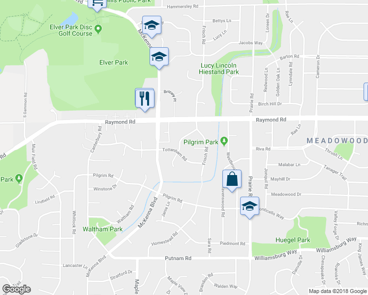 map of restaurants, bars, coffee shops, grocery stores, and more near 2031 Adderbury Lane in Madison