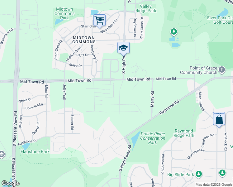 map of restaurants, bars, coffee shops, grocery stores, and more near 6804 Midtown Rd in Madison