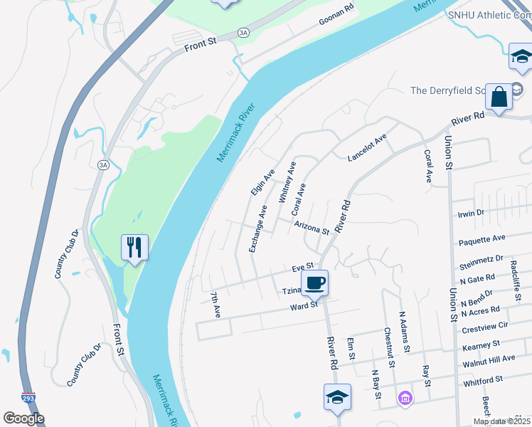 map of restaurants, bars, coffee shops, grocery stores, and more near 259 Exchange Avenue in Manchester