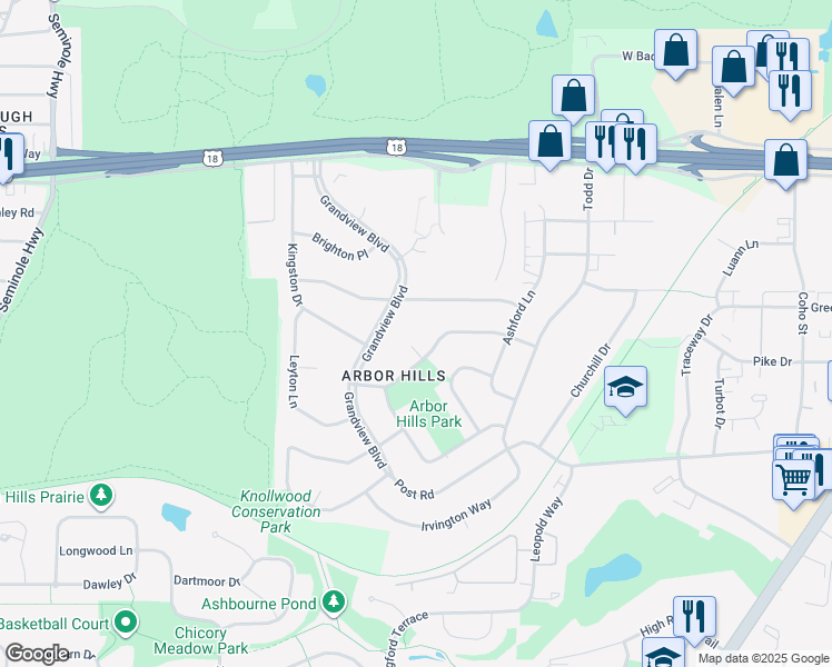 map of restaurants, bars, coffee shops, grocery stores, and more near 3005 Grandview Boulevard in Madison