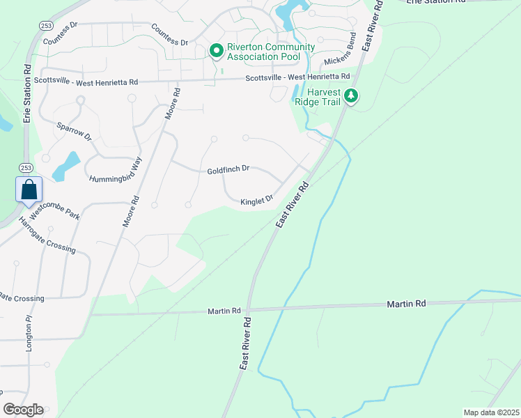 map of restaurants, bars, coffee shops, grocery stores, and more near 50 Kinglet Dr in West Henrietta