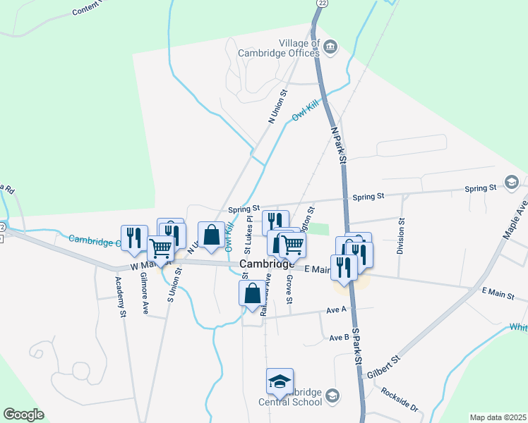 map of restaurants, bars, coffee shops, grocery stores, and more near 10 Spring St in Cambridge