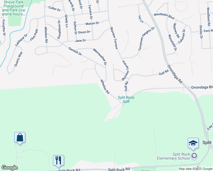map of restaurants, bars, coffee shops, grocery stores, and more near 4402 Whedon Road in Camillus