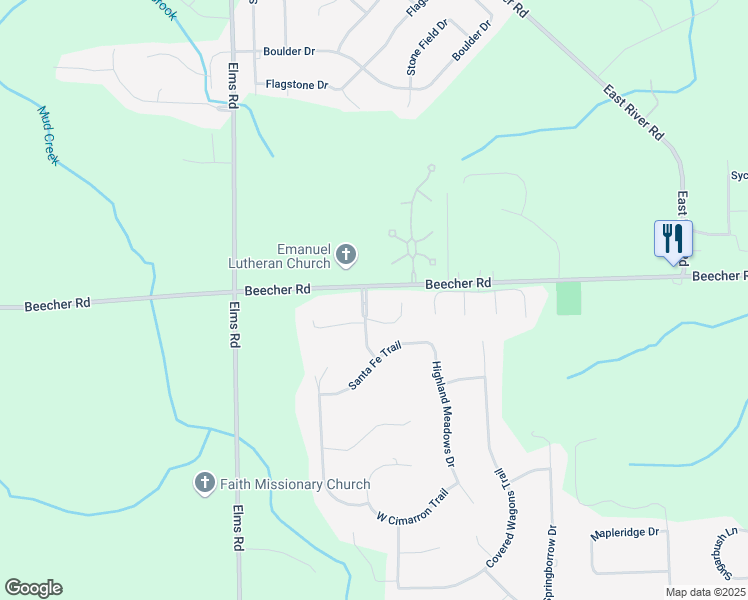 map of restaurants, bars, coffee shops, grocery stores, and more near 6323 Laurentian Court in Flint