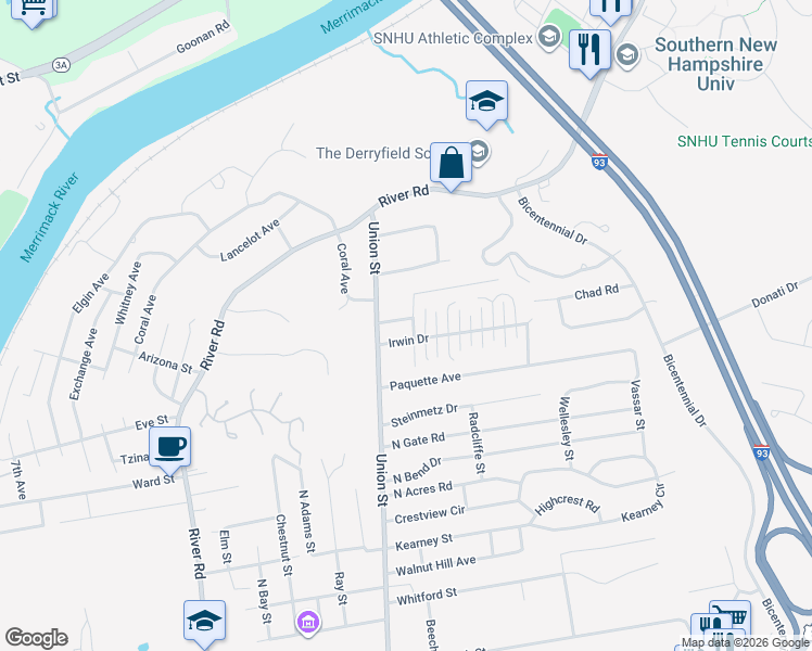 map of restaurants, bars, coffee shops, grocery stores, and more near 43 Breton Avenue in Manchester