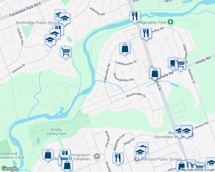 map of restaurants, bars, coffee shops, grocery stores, and more near 11 Edgevalley Road in London