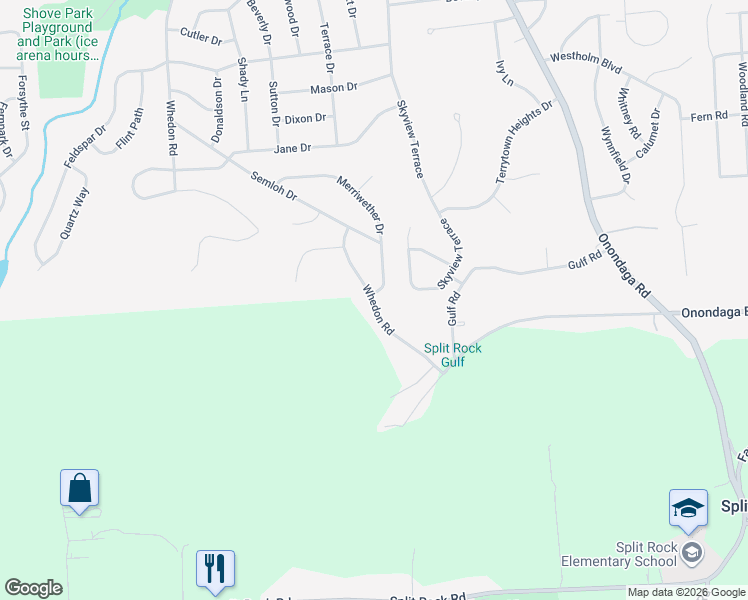 map of restaurants, bars, coffee shops, grocery stores, and more near 4402 Whedon Road in Camillus