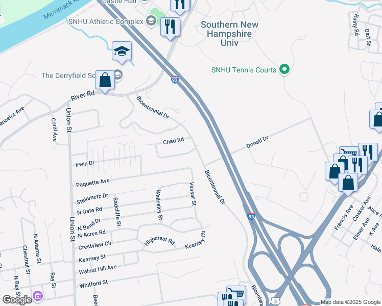 map of restaurants, bars, coffee shops, grocery stores, and more near 30 William Gannon Road in Manchester