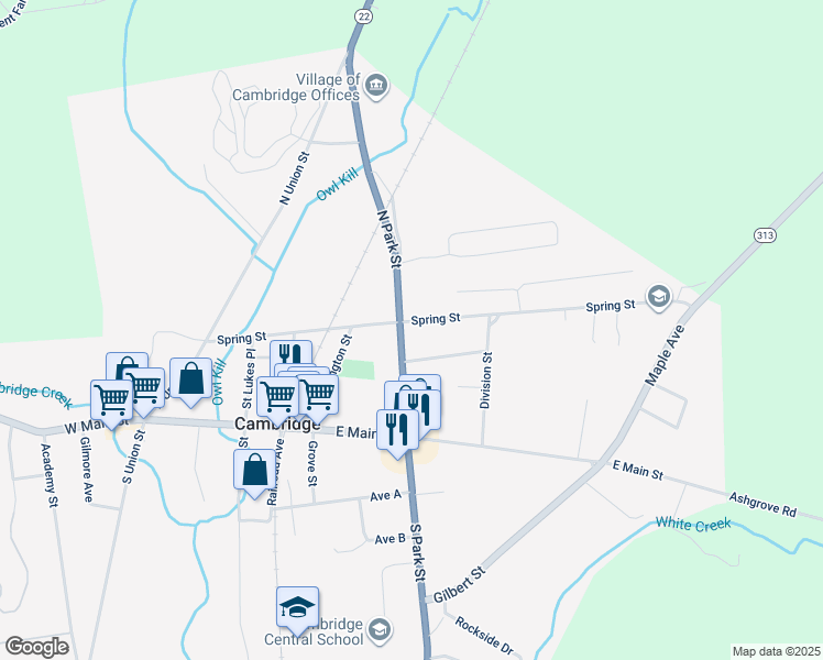 map of restaurants, bars, coffee shops, grocery stores, and more near 3 Madison Avenue in Cambridge