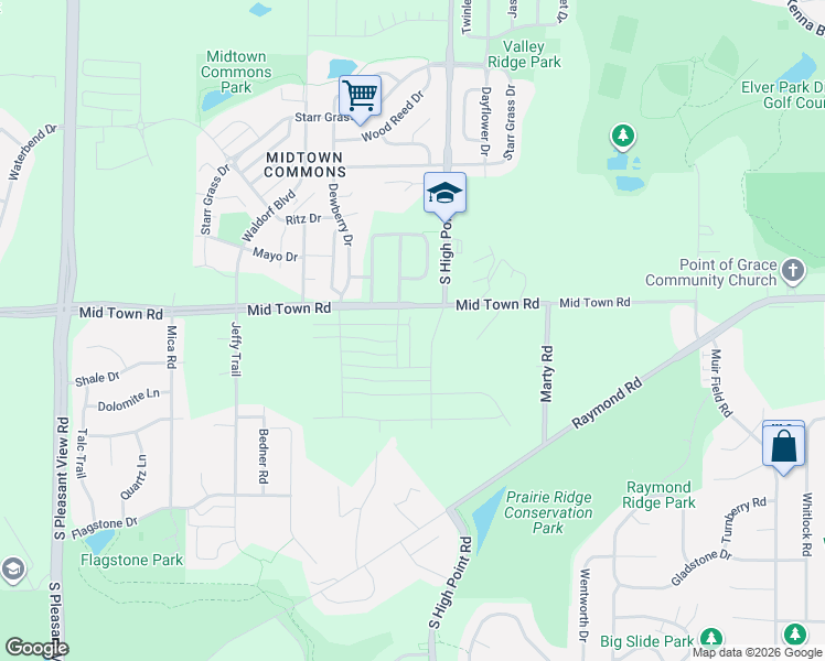 map of restaurants, bars, coffee shops, grocery stores, and more near 6804 Midtown Rd in Madison
