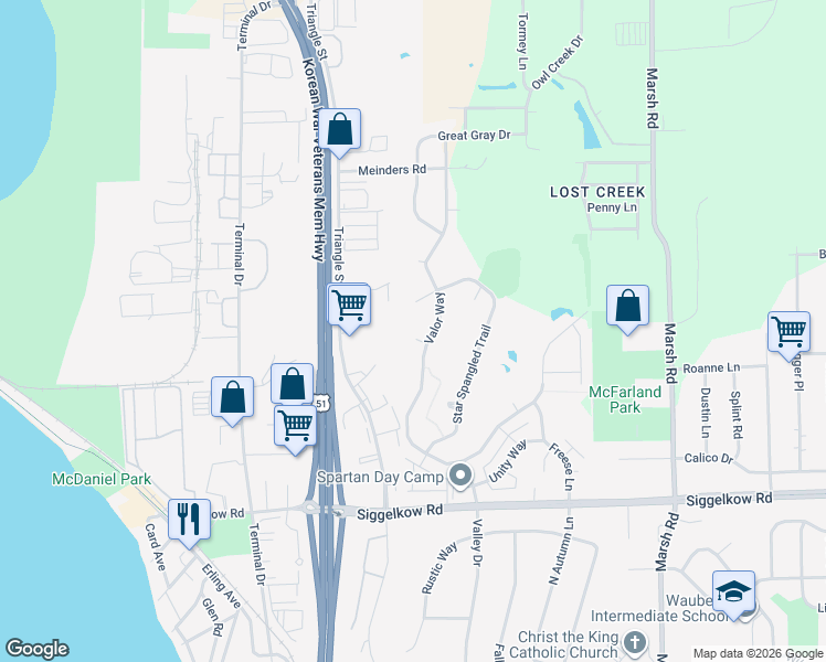 map of restaurants, bars, coffee shops, grocery stores, and more near 10 Valor Circle in Madison