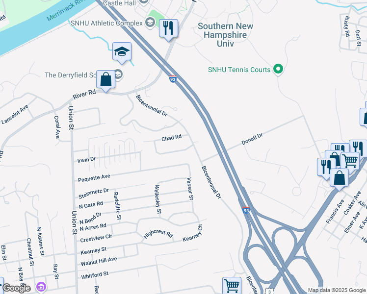 map of restaurants, bars, coffee shops, grocery stores, and more near 30 William Gannon Road in Manchester