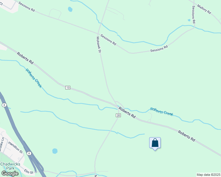 map of restaurants, bars, coffee shops, grocery stores, and more near 3430-3598 County Road 20 in Oneida